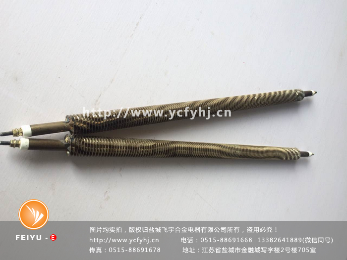 雙頭翅片式加熱棒實(shí)拍照片，盜用必究！